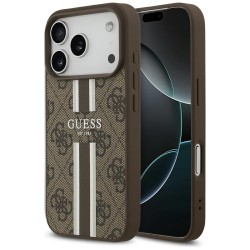Guess 4G Printed Stripes MagSafe case for iPhone 17 Pro - brown