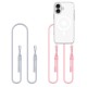 Tech-Protect Flexair Chain MagSafe Case for iPhone 16 - Clear + 2 Lanyards (Pink and Gray)