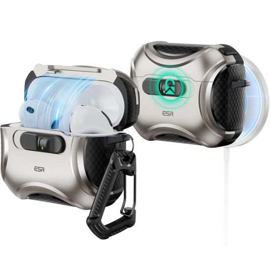 ESR Cyber ​​FlickLock MagSafe case for AirPods Pro 3 - silver