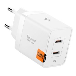 Spigen Essential EE472EU 2-port USC-C 47W wall charger - white