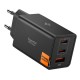 Spigen Essential EE673EU 3-port charger 2xUSB-C 1xUSB-A 67W - black