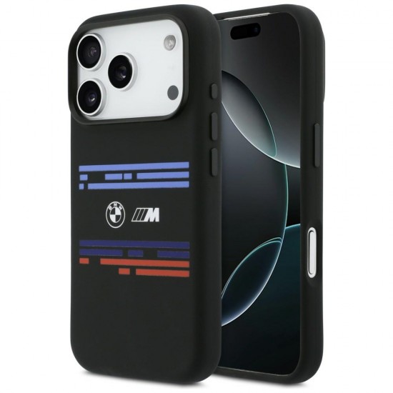 BMW M Silicon Horizontal Line MagSafe Case for iPhone 17 Pro - Black