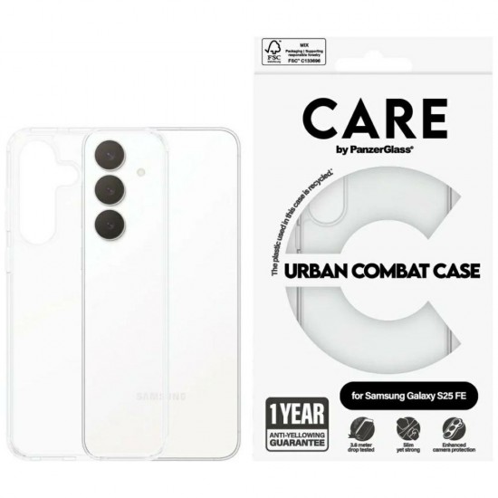 CARE by PanzerGlass Flagship Urban Combat Case for Samsung Galaxy S25 FE - Transparent