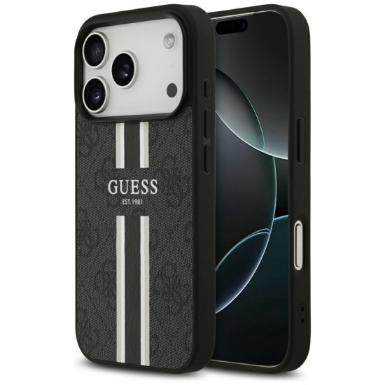 Guess 4G Printed Stripes MagSafe case for iPhone 17 Pro - black