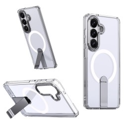 Hybrid Armor X Case for Samsung Galaxy S26 with Stand, Compatible with MagSafe - Transparent