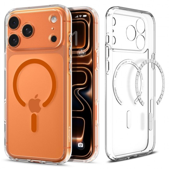 Spigen Ultra Hybrid MagSafe Case for iPhone 17 Pro - Clear Orange
