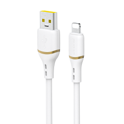 Dudao L25L USB-A - Lightning Cable 1m 30W with Soft Silicone Braid - White