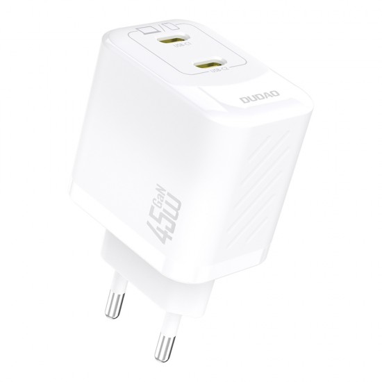 Dudao A28PEU PD 45W GaN 2xUSB-C Wall Charger - White