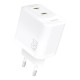 Dudao A28PEU PD 45W GaN 2xUSB-C Wall Charger - White