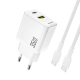 Dudao A27MaxCEU PD QC 35W USB-A USB-C Wall Charger with USB-C Cable - White