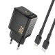 Dudao A26LEU PD 20W GaN USB-C Wall Charger with USB-C to Lightning Cable - Black