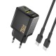Dudao A26TCEU PD QC 25W GaN USB-A USB-C Wall Charger with USB-C Cable - Black