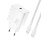 Dudao A27CEU PD 25W GaN SB-C Wall Charger with USB-C Cable - White