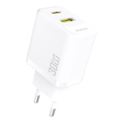 Dudao A27TEU PD 30W GaN USB-A USB-C Wall Charger - White
