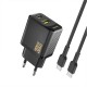 Dudao A27TCEU PD 30W GaN USB-A USB-C Wall Charger with USB-C Cable - Black