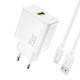 Dudao A27STEU 25W GaN USB-A Wall Charger with USB-A - USB-C Cable - White