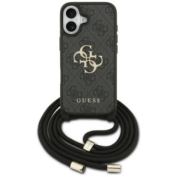 Guess 4G Big Logo Cord Stap Crossbody Case for iPhone 17 - Black
