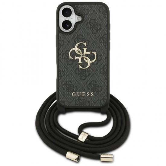 Guess 4G Big Logo Cord Stap Crossbody Case for iPhone 17 - Black