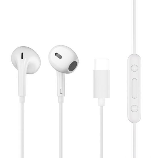 QCY LH1 In-Ear Wired Headphones with Remote and Microphone 1.15m - White
