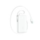 Joyroom JR-PR2L 10000mAh 35W Power Bank with Built-in Retractable USB-C Cable and Lightning Lanyard Cable - White
