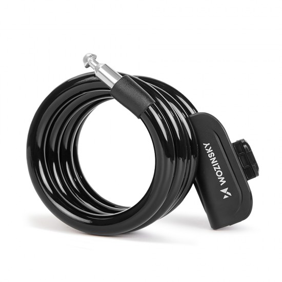Wozinsky WPB-01R Portable Bike Lock with Anti-Theft Cable and 2 Keys for Electric Bikes and Motorcycles - Black