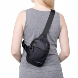 Wozinsky WMS-W1 Unisex Mini Shoulder Bag Waterproof Dual-Compartment for Phone - Black