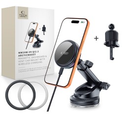 Tech-Protect V9 MagSafe 25W Qi 2.2 Car Charger - Black