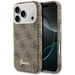 Guess 4G Script MagSafe Case for iPhone 17 Pro Max - Brown