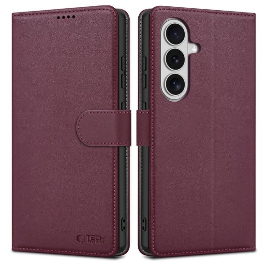 Tech-Protect Wallet Case for Samsung Galaxy S26 - Burgundy