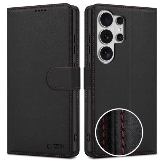 Tech-Protect Wallet Case for Samsung Galaxy S26 Ultra - Black and Red