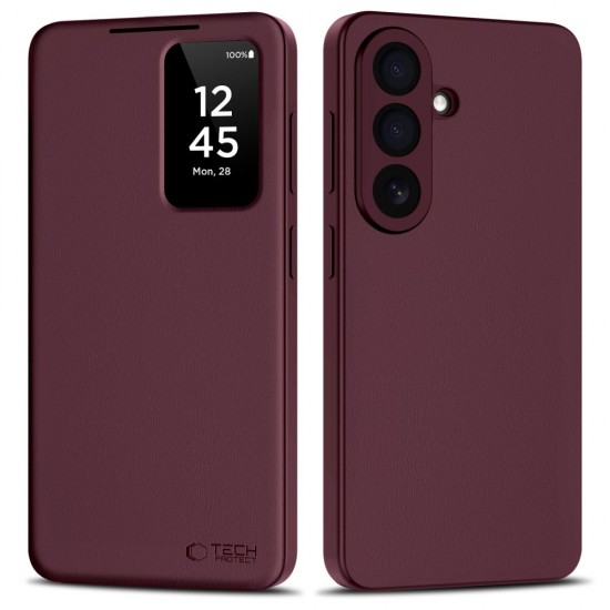 Tech-Protect Smart Wallet Case for Samsung Galaxy S26 - Burgundy