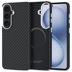 Tech-Protect Ion Carbon MagSafe Case for Samsung Galaxy S26 - Black and Silver