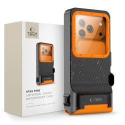 Tech-Protect IPX8 Pro Waterproof Phone Case - Orange and Black