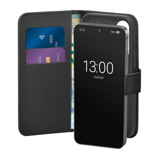 Puro Eco-Leather Case for Samsung Galaxy S26 with Wallet - Black