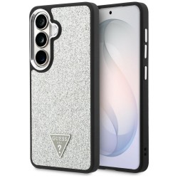 Etui Guess Fixed Glitter Triangle MagSafe na Samsung Galaxy S26 - srebrne