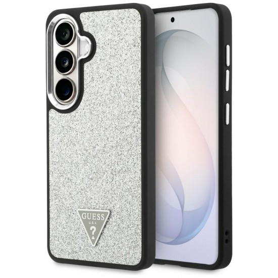 Etui Guess Fixed Glitter Triangle MagSafe na Samsung Galaxy S26 - srebrne