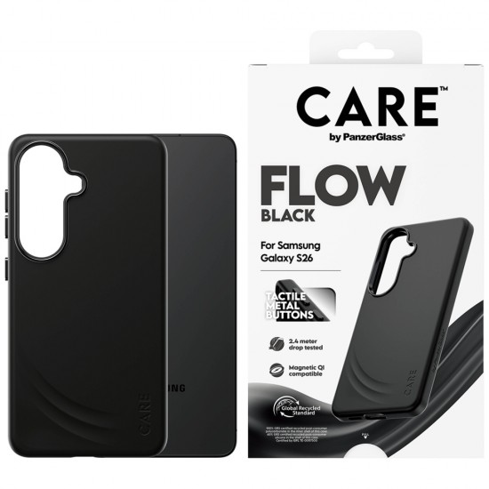 CARE by PanzerGlass Flow Black QI Case for Samsung Galaxy S26 - Black