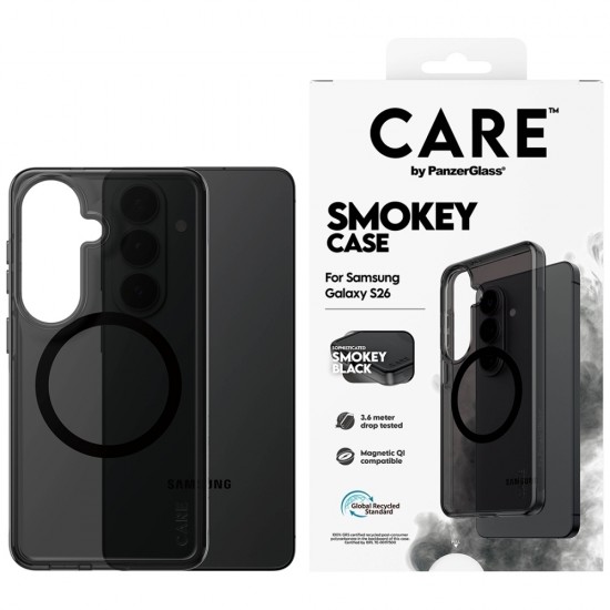 CARE by PanzerGlass Urban Explorer Smokey Case w. Black Qi for Samsung Galaxy S26 - Black