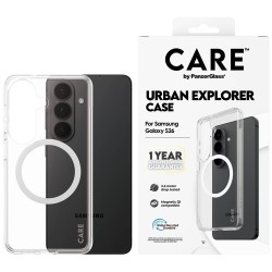 CARE by PanzerGlass Urban Explorer Transparent Case w. White Qi for Samsung Galaxy S26 - transparent
