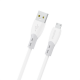 Dudao L25SM 3 A USB-A - micro USB cable with soft silicone braid 1 m - white