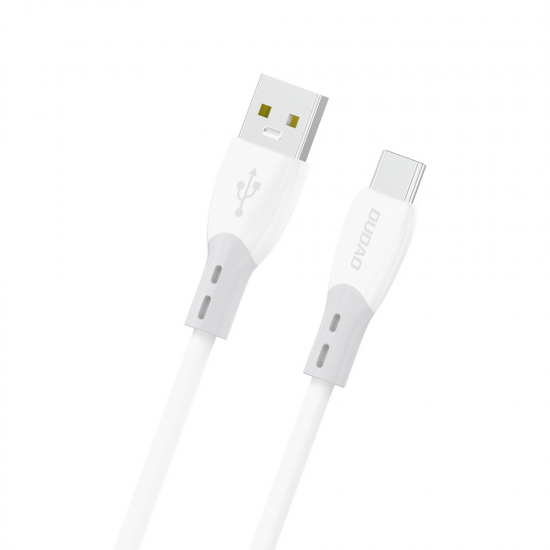 Dudao L25ST 5 A USB-A - USB-C Cable with Soft Silicone Braid 1 m - White