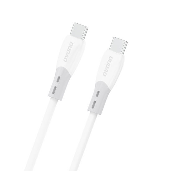 Dudao L25SC 60W USB-C - USB-C Cable with Soft Silicone Braid 1m - White