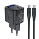 Acefast A113 GaN PD 20W USB-C Wall Charger with Display with USB-C Cable - Black
