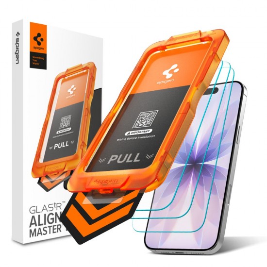 Spigen Glas.tR AlignMaster Slim 3-Pack Tempered Glass for iPhone 17