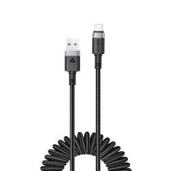 Acefast C14-04 USB-A - USB-C Cable Spring 480Mb/s 3A 1.2m - Black
