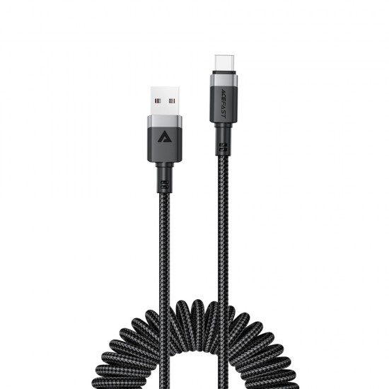 Acefast C14-04 USB-A - USB-C Cable Spring 480Mb/s 3A 1.2m - Black