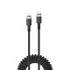 Acefast C14-03 USB-C - USB-C Spring Cable 480Mb/s 3A 1.2m - Black