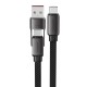 Acefast C13-05 USB-C - USB-A / USB-C Cable 480Mb/s 3A 0.2m - Black