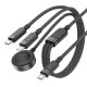 Acefast C6-11 USB-C 3in1 Cable - 2x USB-C / Qi 480Mb/s 100W 1.2m - black