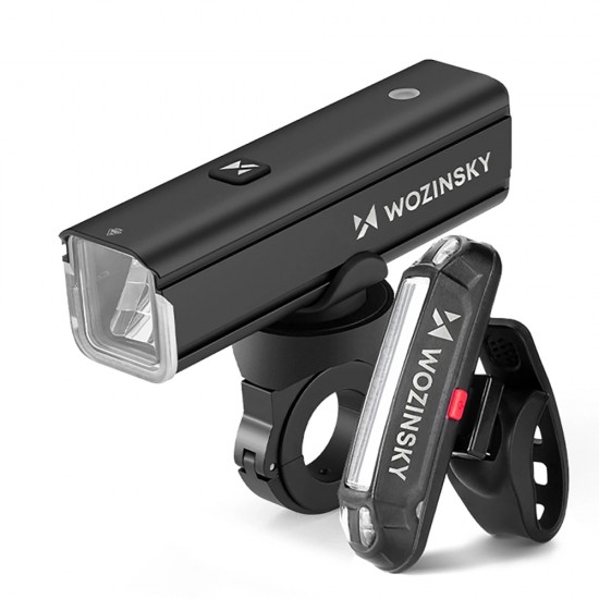 Wozinsky WSBLB3 Front (1000 lm) and Rear USB-C Bike Light Set - Black
